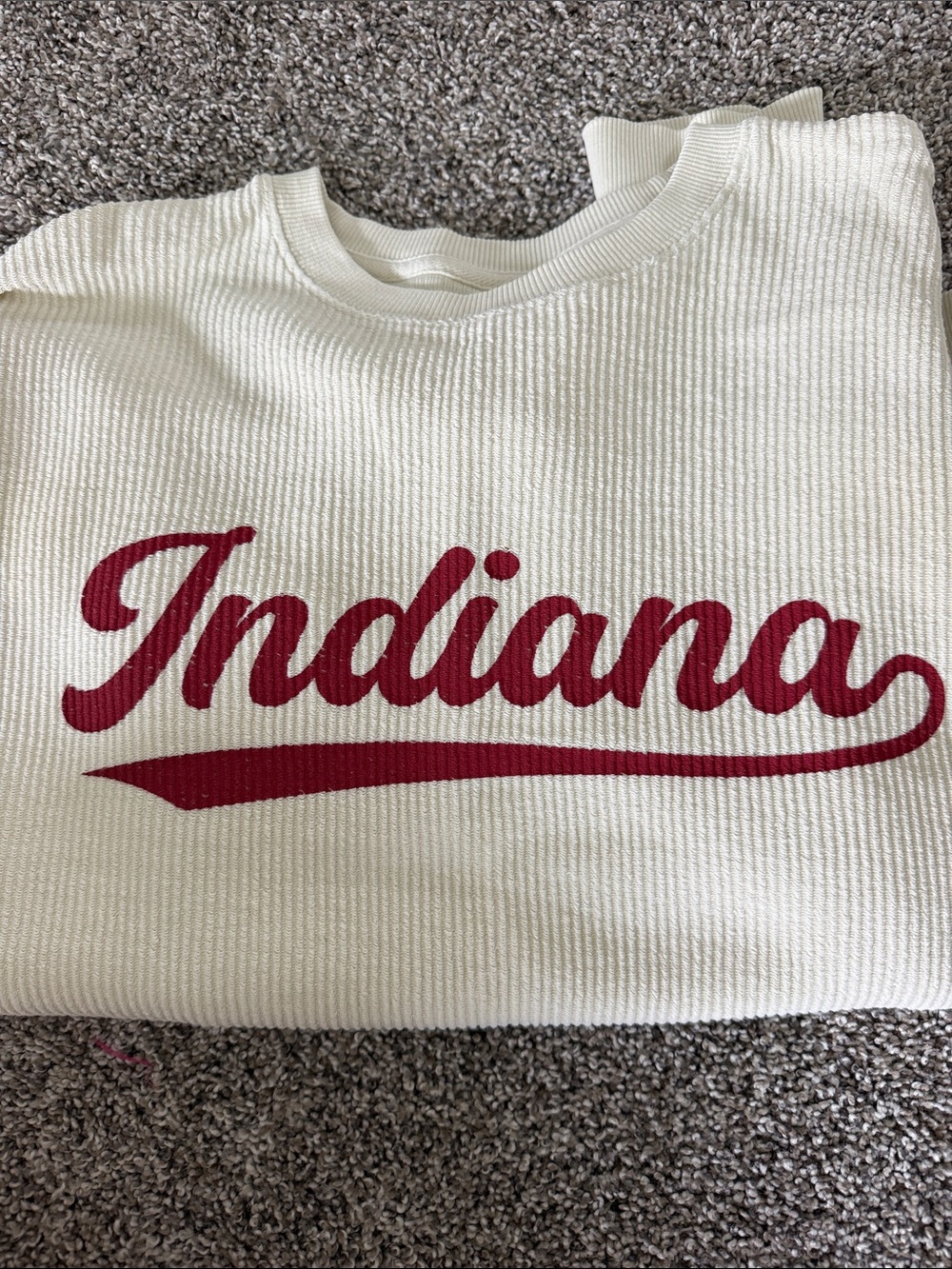 Thread & Supply | Tops | Thread Supply Cream Waffle Crewneck With Red ...